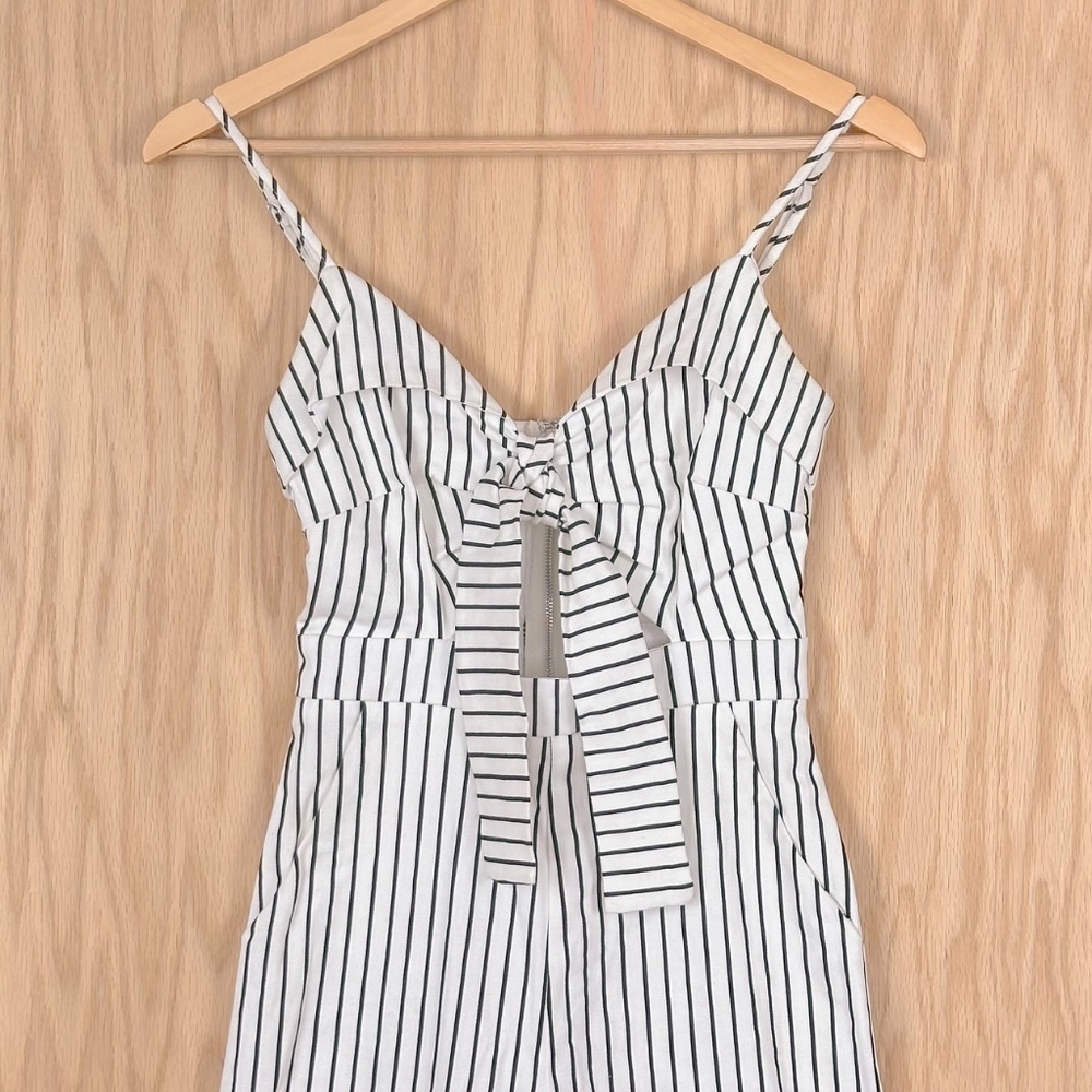 Main Strip Wide Leg Striped Jumpsuit - Picture 4 of 12